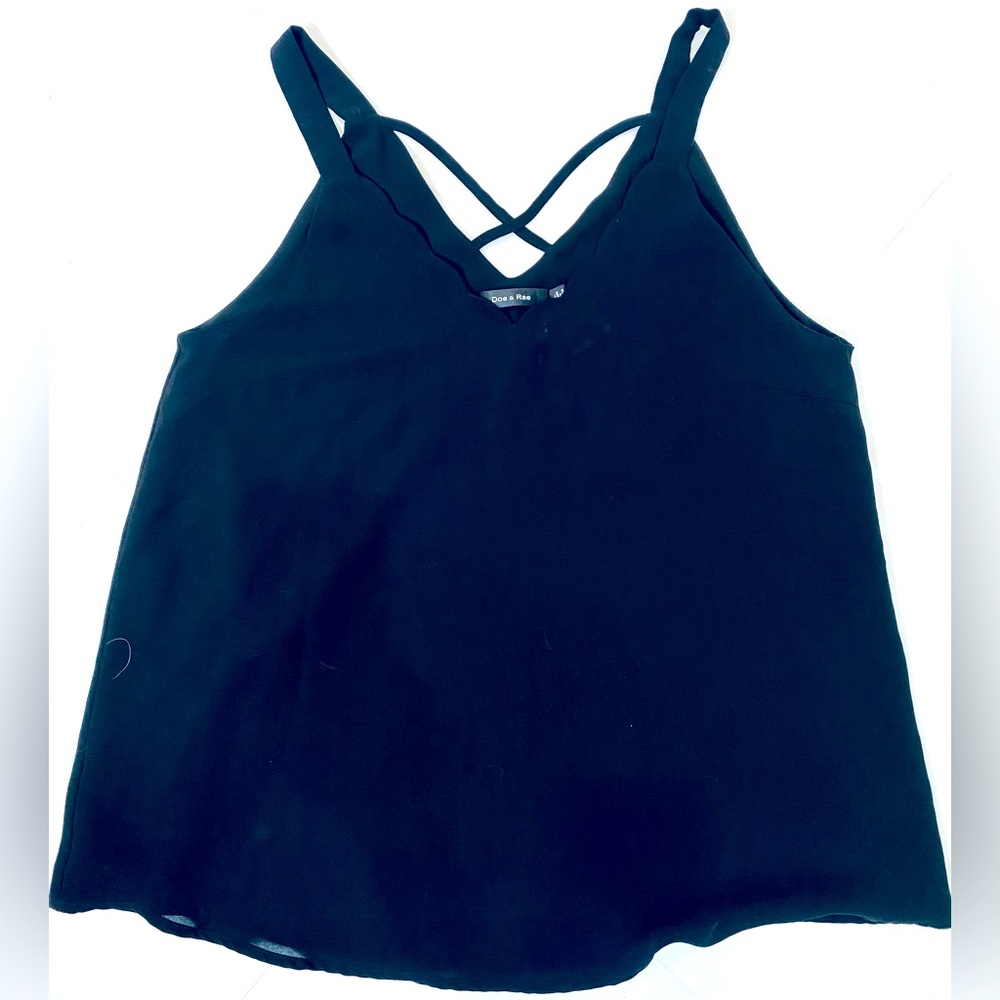 Doe & Rae black dressy tank, Large